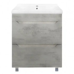 Комплект Тумба Florena 60 Светлый Бетон (810*610*470) с раковиной MONTE Neo 60