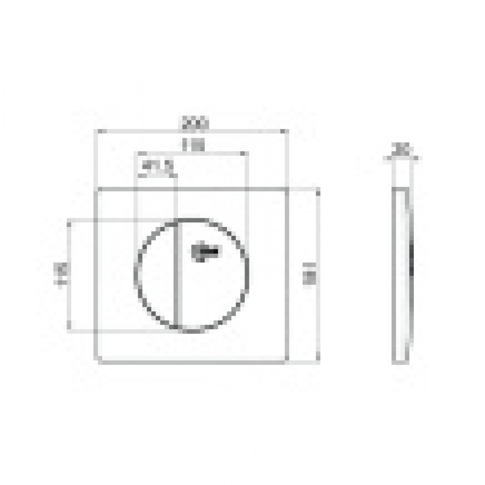 W3091AA Двойная панель слива, хром, для инсталляций W3089-W3090, W370067 TE-MA, W309967, 170x150 мм