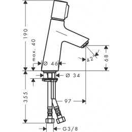 72041000 Talis Select S Смеситель для раковины 80, однорычажный, без сливного набора