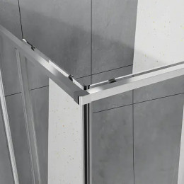 AZ-R43-100-BGL-CL Душевое ограждение SHANGHAI SQP-100х100х195-BGL-CL, прозрачное стекло 6 мм, профиль брашированное золото