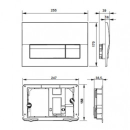 ACTIVE Смывная клавиша PL B01 для ПЭК, хром глянец (Gap)