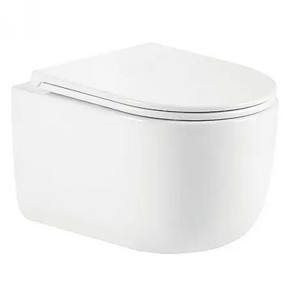 AZ-5101T-WHT SERENATA  Унитаз подвесной с системой смыва Tornado в комплекте с быстросъемным сиденьем микролифт, дюропласт 485*360*350mm