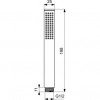 BC774XG IDEALRAIN Металлический ручной душ типа Stick, ограничение потока 8 л/мин, цельный металлический корпус, цилиндрический дизайн