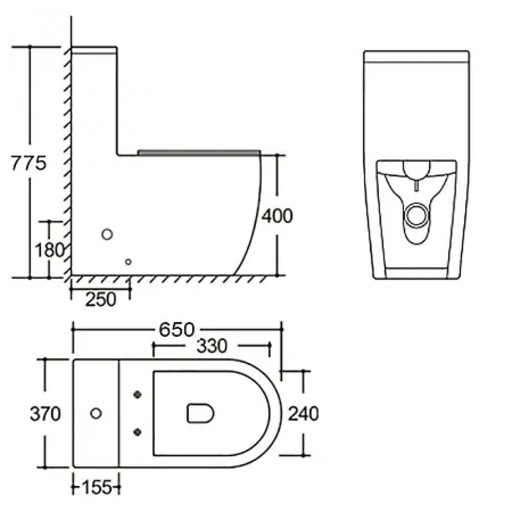 Velluto Унитаз-моноблок, торнадо, с сиденьем  микролифт 650*370*775
