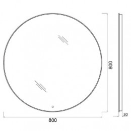 AZARIO зеркало Alone Cerchio влагостойкое с подсветкой 800*800