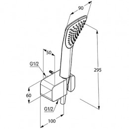 KLUDI FIZZ Душевой гарнитур для ванны, хром, арт. 6767005-00
