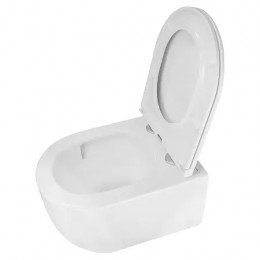 AZ-5101T-WHT SERENATA  Унитаз подвесной с системой смыва Tornado в комплекте с быстросъемным сиденьем микролифт, дюропласт 485*360*350mm