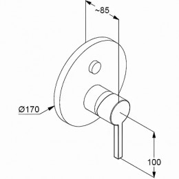 KLUDI NOVA FONTE Puristic встраиваемый смеситель для ванны и душа; черный матовый;автом. переключате