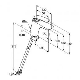 KLUDI BALANCE Однорычажный смеситель на умывальник, без донного клапана, белый/хром, арт. 520269175