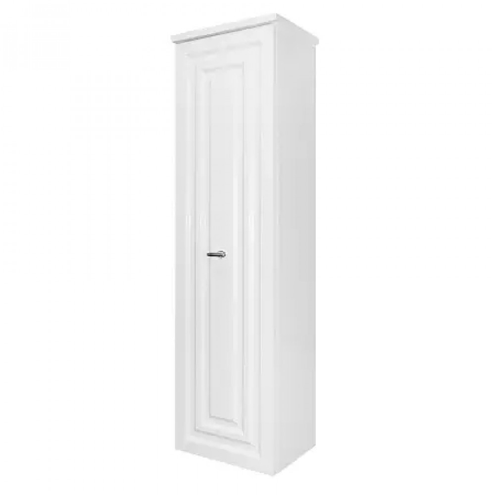 Пенал LAURA подвесной БЕЛЫЙ ГЛЯНЕЦ левый ручка СЕРЕБРО (390*1340*300)