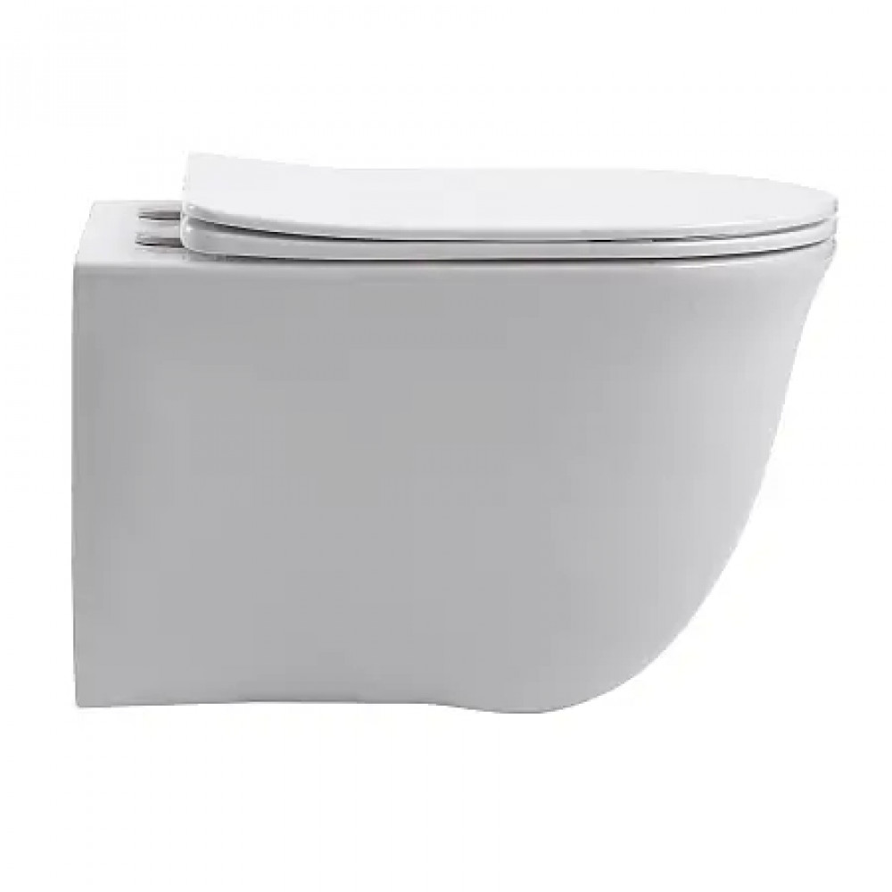 Azario LISTA  AZ-1177T  ТОРНАДО (СКРЫТОЕ КРЕПЛЕНИЕ) подвесной  унитаз в комплекте с сидением микролиan 490*365*340mm