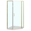 AZ-21C-90-BGL-CL Душевое ограждение SAKURA DIA-90х90х195-BGL-CL, прозрачное стекло 6 мм, профиль брашированное золото