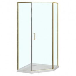 AZ-21C-90-BGL-CL Душевое ограждение SAKURA DIA-90х90х195-BGL-CL, прозрачное стекло 6 мм, профиль брашированное золото