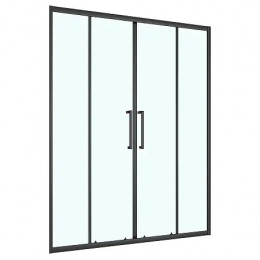 Дверь в нишу, раздвижная CS-AB04B-160 160x190，профиль черный матовый，6 мм прозрачное стекло