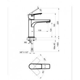 TREYA Смеситель для раковины, графит глянцевый