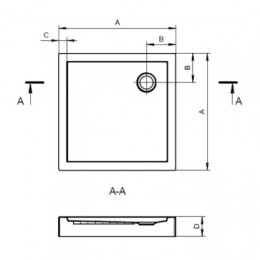 ПАЛЕРМО Поддон акриловый квадрат 80Х80 белый