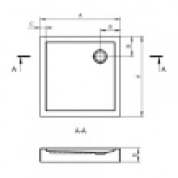 ПАЛЕРМО Поддон акриловый квадрат 80Х80 белый