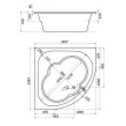 КАННЫ ванна акриловая симметричная 150х150