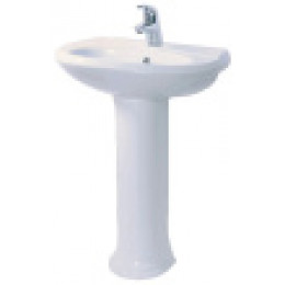 Умывальник "Виктория 60" с хромированным обрамлением УП (Белый, ВКС) (подходит пьедестал Самарский)/20шт (без крепления)