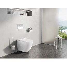 Сет LORANTO Инсталляция с круглой кнопкой белая глянец + унитаз CANTO с сиденьем микролифт