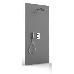 TETIS Комплект: смесит.д/душа 2 вых.+Z00130,верх. душ 250х250 мм, ручной душ CUBE с водорозеткой,шланг 150 см, цвет хром