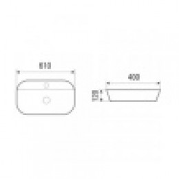 AZ-2203 раковина накладная (610х400х120)