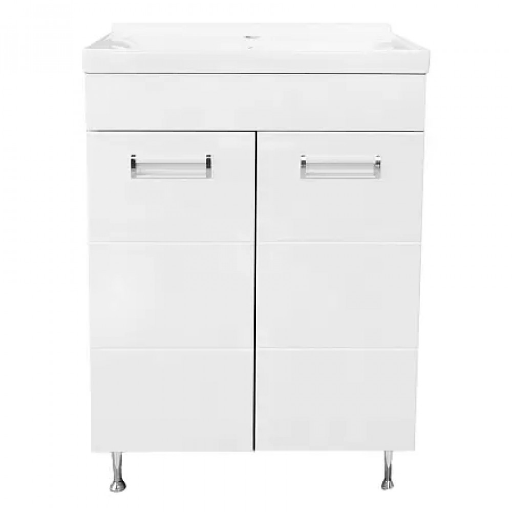 Комплект Тумба Дина 60 (610х470х815) с раковиной MONTE Neo 60 (2 места)