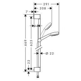 26652400 Душевой набор Crometta 100 1jet Unica Set 0,65 м, ½’