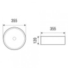 AZ-3134 Раковина накладная матовая (светло-серый) Размер 355*355*120 мм