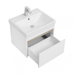 Марти 55 Тумба-умывальник Белый/Дуб Эндгрейн (Умывальник "Адриана-55")