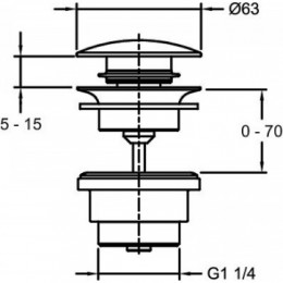 E30536-CP Донный клапан с системой клик клак, хром