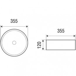 AZ-3134 Раковина накладная матовая (бел) Размер 355*355*120 мм
