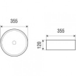AZ-3134 Раковина накладная матовая (бел) Размер 355*355*120 мм