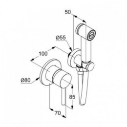KLUDI BOZZ гигиен.набор - комплект, белый мат