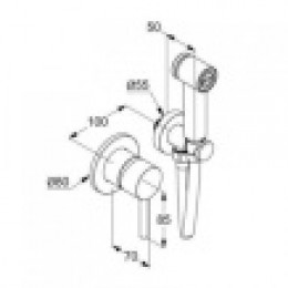 KLUDI BOZZ гигиен.набор - комплект, белый мат
