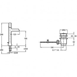 E8990-CP TOOBI Высокий однорычажный смеситель для раковины, Хром