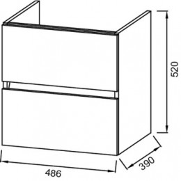 EB1378-J5 TOLBIAC Тумба подвесная для раковины 50 см, цвет блестящий белый