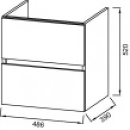 EB1378-J5 TOLBIAC Тумба подвесная для раковины 50 см, цвет блестящий белый