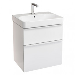 529.352.00.6 Smyle Square Комплект мебели: тумба с раковиной, зеркальный шкаф 60 см, белый