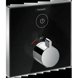 15737600 ShowerSelect Glass Термостат ShowerSelect для одного потребителя, стеклянный, СМ, черный/хром