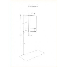 Сканди 45 зеркало-шкаф Белый/Дуб Верона