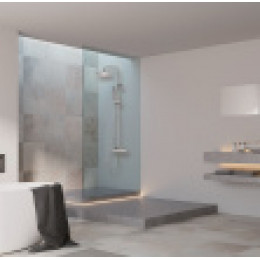 COSMO Душевая стойка со смесителем для душа, верхний душ 230х230 мм., ручной душ ,цвет хром