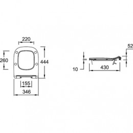 Сиденье термодюропласт E23280-00 "RODIN+" Сиденье термодюропласт, тонкое, микролифт, белый