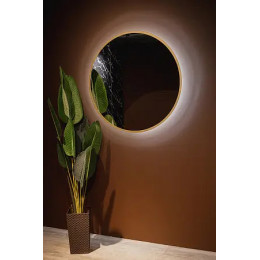 AZARIO зеркало Monaco-GOLD d1000 бесконтактный сенсор, доп.упаковка, парящая подсветка (в стену)