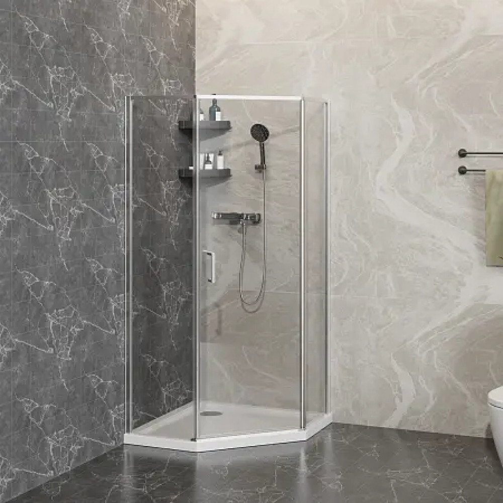 AZ-21C-90-CH-CL Душевое ограждение SAKURA DIA-90х90х195-CH-CL, прозрачное стекло 6 мм, профиль хром