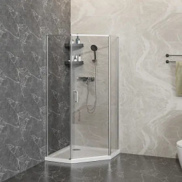 AZ-21C-90-CH-CL Душевое ограждение SAKURA DIA-90х90х195-CH-CL, прозрачное стекло 6 мм, профиль хром