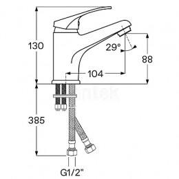Смеситель Баус для раковины, хром
