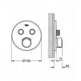 29145000 Grohtherm SmartControl Внешняя часть смесителя на 2 выхода, хром