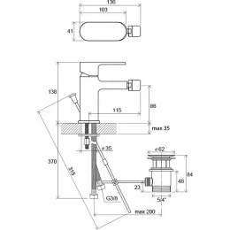 Смеситель для биде с донным клапаном CR 055.00