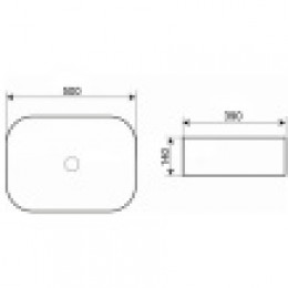 AZ-2195 Раковина накладная. Размер 500*390*140  мм  белая